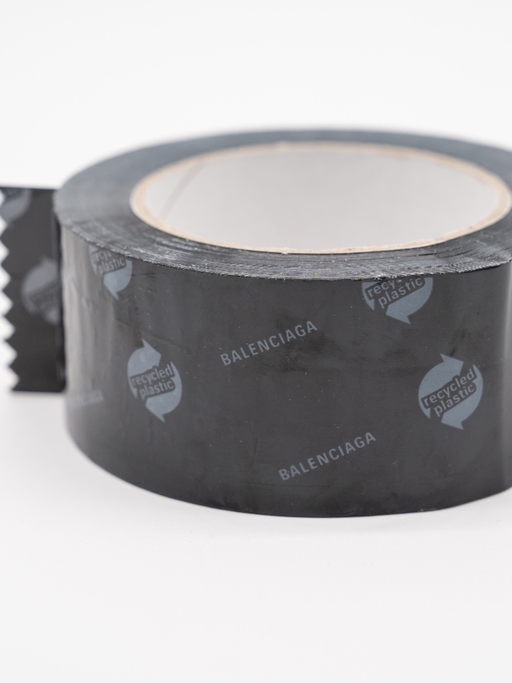 Balenciaga Duct Tape Bracelet Black Logo Recycled Plastic